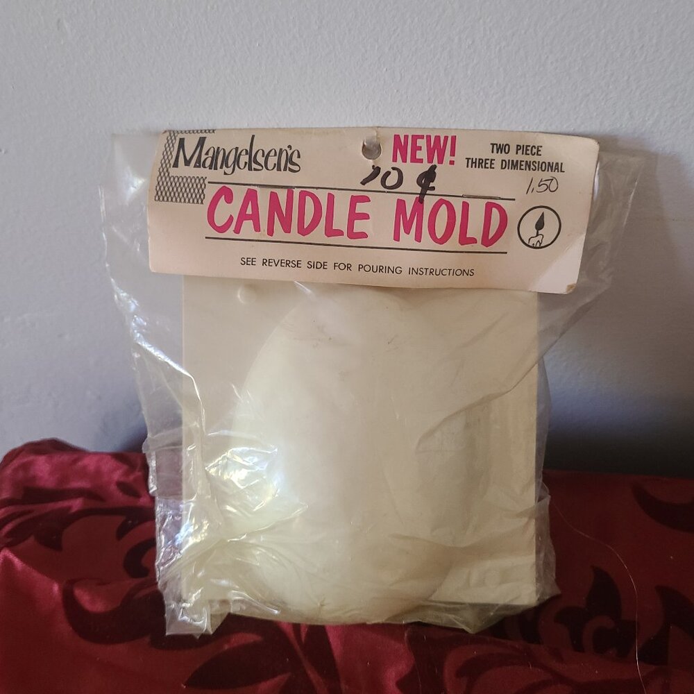 Mangelsen's 4.5" Egg Shape Candle Mold 3D #135 Plaster Soap Craft NOS 1970's